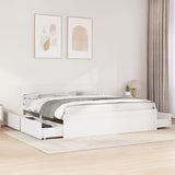 Bed Frame without Mattress White 200x200 cm Solid Wood Pine 3282337