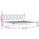 Metal Bed Frame without Mattress with Headboard White 193x203cm 374296
