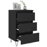 ZNTS Bedside Cabinet Black 40x35x69 cm Engineered Wood 826926