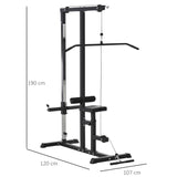 Exercise Pulley Machine Power Tower with Adjustable Seat Cable Positions T3398P347525