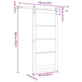 Sliding Door ORKDAL Natural and Black 93 x 202 cm 3331839
