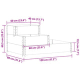 3-Tier Raised Bed Brown 120x80 cm Solid Wood Pine 4010316