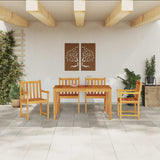 Garden Dining Set 5 pcs Brown Solid Acacia Wood 3375637