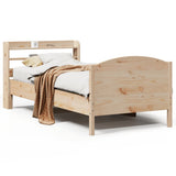 Bed Frame without Mattress 75x190 cm Small Single Solid Wood Pine 3306990