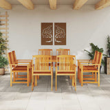 Garden Dining Set 9 pcs Brown Solid Acacia Wood 3375687