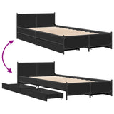 Bed Frame with Drawers without Mattress Black 90x200 cm 3279967