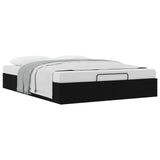 Ottoman Bed Frame Black Queen Size Fabric 3403070