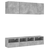 5 Piece TV Wall Units Concrete Grey Engineered Wood 3216514