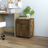 Rolling Cabinet Smoked Oak 45x38x54 cm Engineered Wood 815963