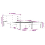 Bed Frame without Mattress White Solid Wood 140x200 cm 814755