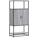 Highboard Grey Sonoma 68x35x139 cm Engineered Wood and Metal 849042