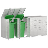 Wheelie Bin Storage for 4 Bins Silver 272 x 77.5 x 115.5 cm 3394790