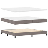 Box Spring Bed with Headboard Manual Taupe 200 x 200 cm Fabric 3341066