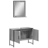 2 Piece Bathroom Cabinet Set Grey Sonoma Engineered Wood 3214342