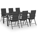 ZNTS 7 Piece Garden Dining Set Black 3060050