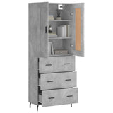 Highboard Concrete Grey 69.5x34x180 cm Engineered Wood 3199765