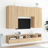 TV Wall Cabinets 2 pcs Sonoma Oak 100x30x30 cm Engineered Wood 836887