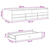 Bed Frame with Storage White 80 x 200 cm Engineered Wood 3429645