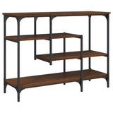 Console Table with Shelves Brown Oak 100x35x75 cm 837791