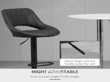 Bar Stools Set of 2, Swivel Counter Height Barstools with Back, Adjustable PU Leather Bar Chairs, T3398P328168
