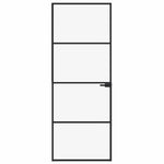 Interior Door Black 76x201.5 cm Tempered Glass&Aluminium 153658