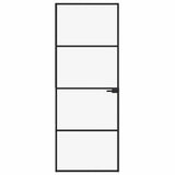 Interior Door Black 76x201.5 cm Tempered Glass&Aluminium 153658