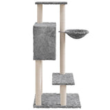 Cat Tree with Sisal Scratching Posts Light Grey 108.5 cm 171598
