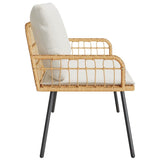 Garden Bench with Cushion Nature 114 x 64 x 90cm Steel 4108262