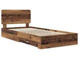 Bed Frame with Headboard Old Wood 100 x 200 cm Engineered Wood 3412826