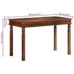 ZNTS Dining Table 120x60x77 cm Solid Wood Acacia 4102366