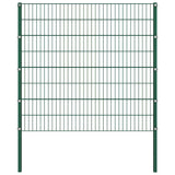 Fence Panel with Posts Iron 522x160 cm Green 278672