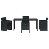 Garden Dining Set with Cushion 5 pcs Black Poly Rattan 3379946