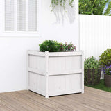 Garden Planter White 70x70x70 cm Solid Wood Pine 837435