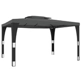 Gazebo with Double Roof Anthracite 3.98x2.98 m Steel 368443
