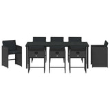 Garden Dining Set 9 pcs Black Poly Rattan 3380692