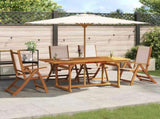 5 Piece Garden Dining Set Solid Wood Acacia and Textilene 3279282