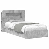 Bed Frame with Storage with Drawer Concrete Grey 75 x 190 cm 3433612