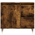 ZNTS 3 Piece Bathroom Furniture Set Smoked Oak Engineered Wood 3190218