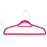 289925 100 pcs Clothes Hanger Set Anti-slip Pink Velvet