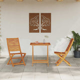 Folding Bistro Set Folding 3 pcs Brown Solid Acacia Wood 3375696