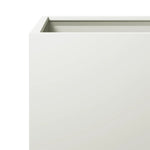 ZNTS Garden Planter White 50x50x50 cm Steel 851214