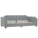 Daybed with Trundle and Mattresses Light Grey 90x190 cm Fabric 3197707