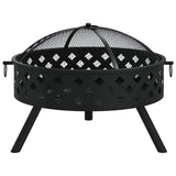 Fire Pit with Poker 58 cm XXL Steel 360062