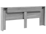 Storage Headboard with LED Grey Sonoma Engineered Wood 3418688