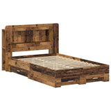 Bed Frame with Storage Old Wood 120 x 190 cm Engineered Wood 3433842
