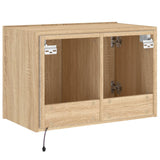 TV Wall Cabinet with LED Lights Sonoma Oak 60x35x41 cm 837306
