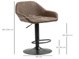 Bar Stools Set of 2, Height Adjustable Swivel Barstools, PU Leather Kitchen Stools with Backs, T3398P329924