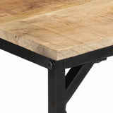 ZNTS Dining Table 110x55x75 cm Solid Rough Wood Mango 374078