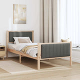 Bed frame Brown and dark grey 90 x 190 cm Solid pine wood 878505
