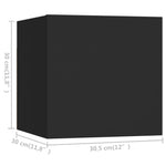 ZNTS 6 Piece TV Cabinet Set Black Engineered Wood 3078767